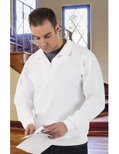 WOOD Felpa mezza zip