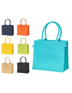 Borsa juta con zip e tasca...