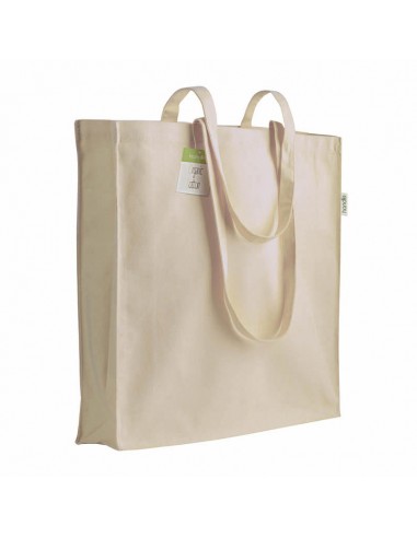 04222 Shopper con soffietto in cotone organico