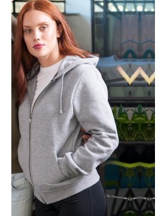 Felpa donna cappuccio zip...